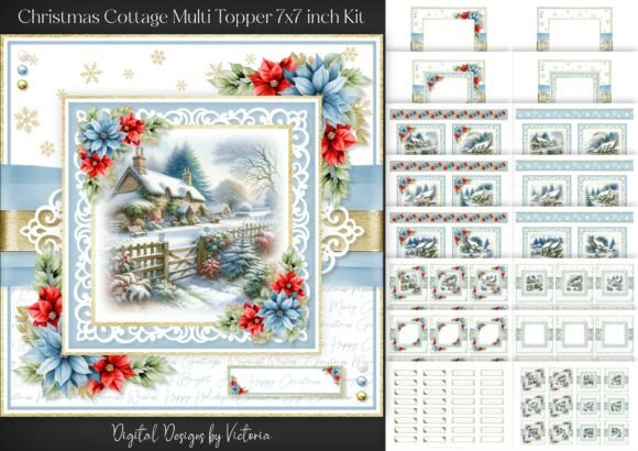 Christmas Cottage Multi Topper Kit for Crafts