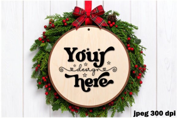 Christmas Round Sign Mockup 5: Elevate Crafts Branding