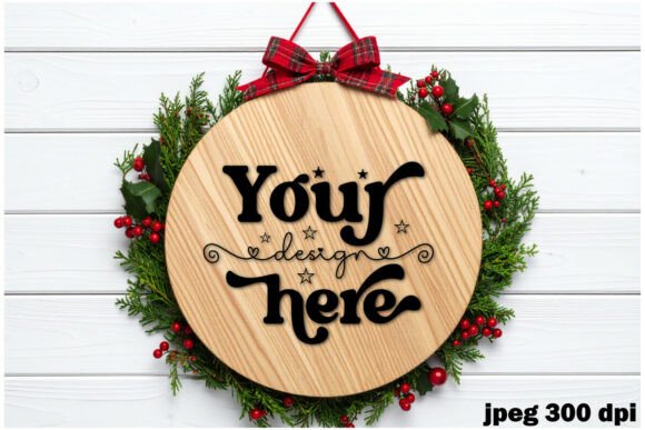 Christmas Round Sign Mockup 8 for Crafts