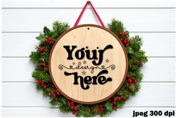 Christmas Round Sign Mockup 9 for Crafts