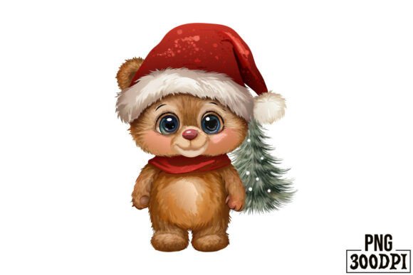 Cute Bear Christmas Clipart for Crafts