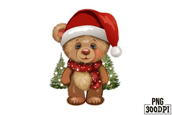 Cute Bear with Christmas Clipart 14 for Crafts