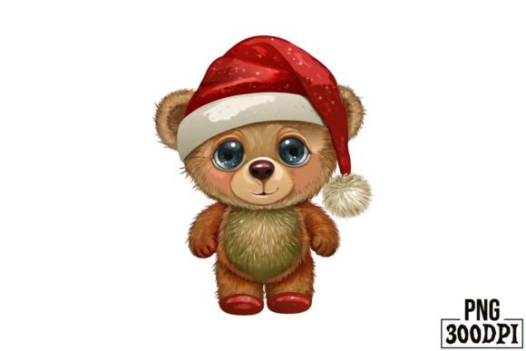 Cute Bear with Christmas Clipart 4 for Crafts