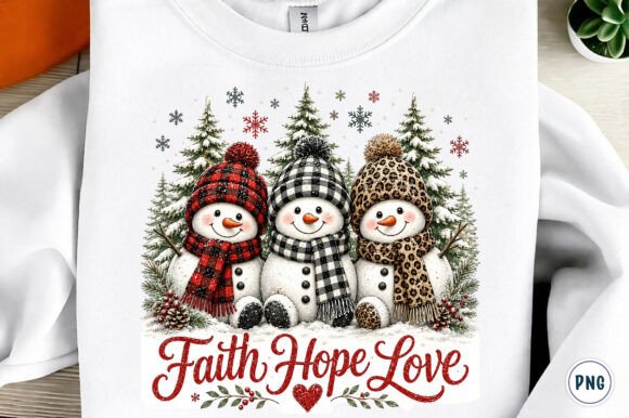 Faith Hope Love Snowman Christmas PNG Review