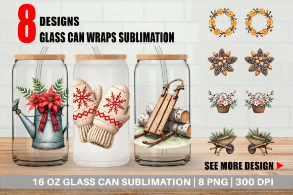 Farmhouse Christmas Glass Can Wrap Review