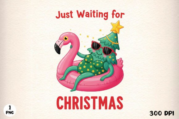 Just Waiting for Christmas PNG: T-Shirt Designs & Branding
