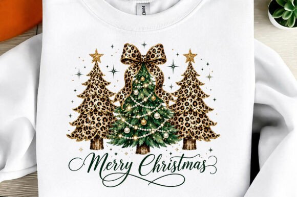 Leopard Print Christmas Tree Sublimation for T-Shirt Designs