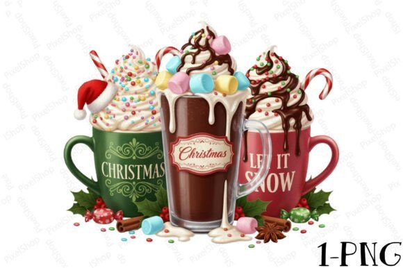Let It Snow Christmas Coffee PNG for T-Shirt Designs