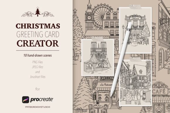 Procreate Christmas Scene Illustrations & Brushes