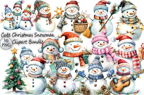 Reviewing the Cute Christmas Snowman Clipart Bundle