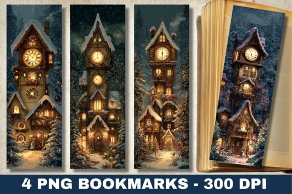 Santa s Village Christmas Scene Bookmark Print Templates Review