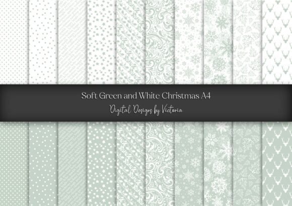 Soft Green and White Christmas A4 Backgrounds Review