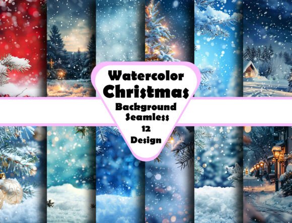 Watercolor Christmas Backgrounds for Branding